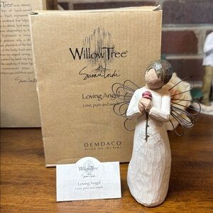 Willow Tree Loving Angel Figurine - Cream and Brown size 5 inches tall